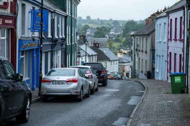 Killaloe, Ireland - July 30, 2022; Small boat floating dock on the River Shannon, and surrounding areas