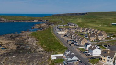 Kilkee town and public beach and surrounding cliffs around the crystal blue Atlantic, Kilkee, Ireland, August,13,2022
