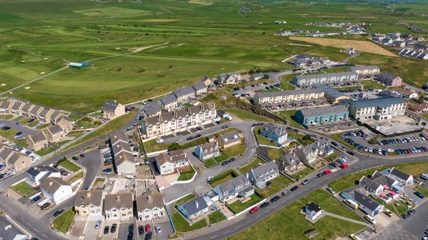Kilkee town and public beach and surrounding cliffs around the crystal blue Atlantic, Kilkee, Ireland, August,13,2022