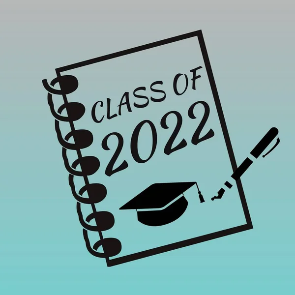 Denna Bild Illustration Gratulationer Till Examen Klass 2022 — Stockfoto