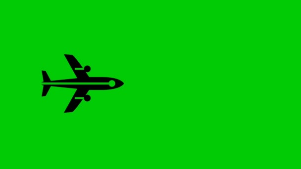 Airplane Green Background Animation Video — Stock Video