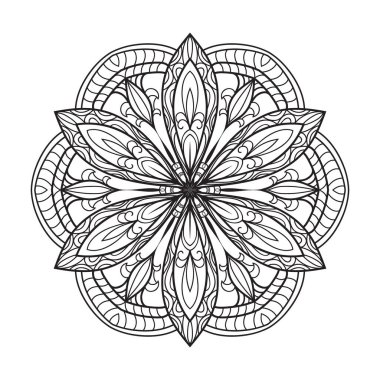 Mandala. El yapımı güzel bir çiçek. Vektör