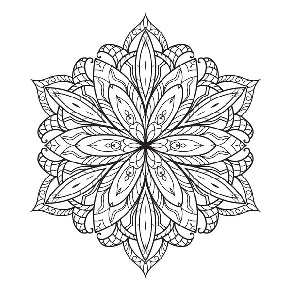 Modèle Circulaire Forme Mandala Avec Fleur — Image vectorielle