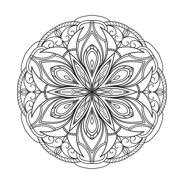 Мандала Красивый Ручной Цветок Вектор — стоковый вектор