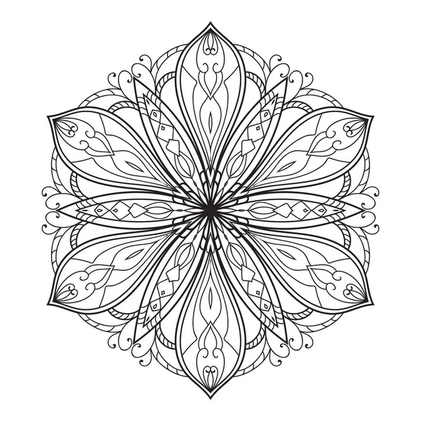 Мандала Красивый Ручной Цветок Вектор — стоковый вектор