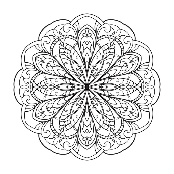 Mandala Belle Fleur Dessinée Main Vecteur — Image vectorielle