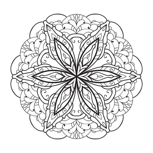 Mandala Schöner Handgezeichneter Blumenvektor — Stockvektor