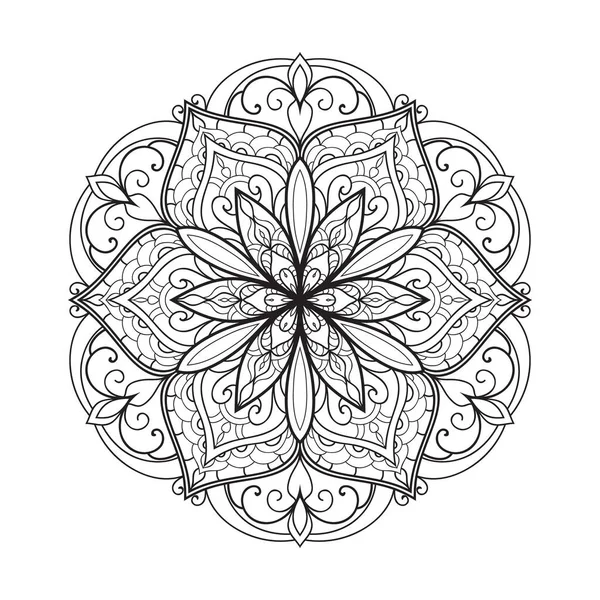 Mandala Ilustracja Inspirowana Zentangle — Wektor stockowy