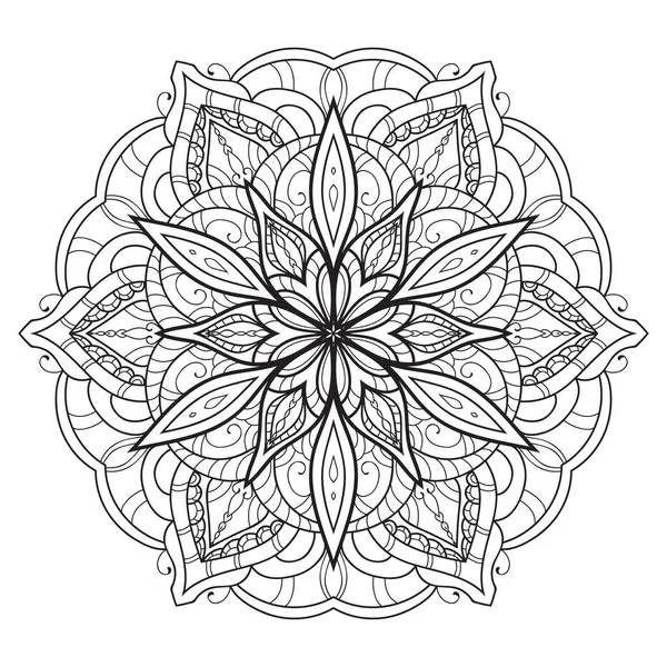 Mandala Beau Vecteur Fleurs Dessiné Main — Image vectorielle