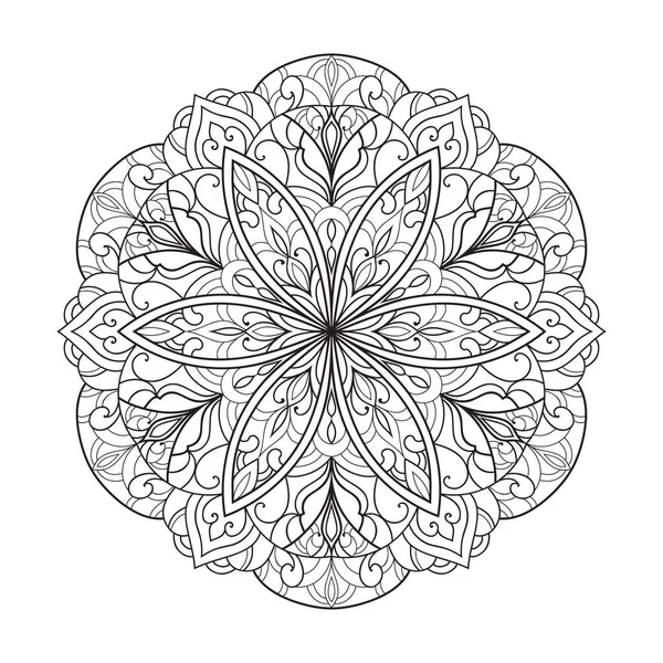 Mandala Hermoso Vector Flor Dibujado Mano — Vector de stock