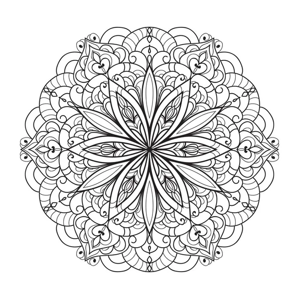 Mandala Vacker Handritad Blomma Vektor — Stock vektor