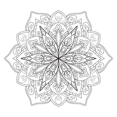 Mandala.zentangle illüstrasyon çizgisi sanatı