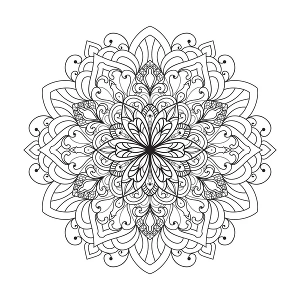 Mandala Zentangle Inspirierte Illustrationslinie Kunst — Stockvektor