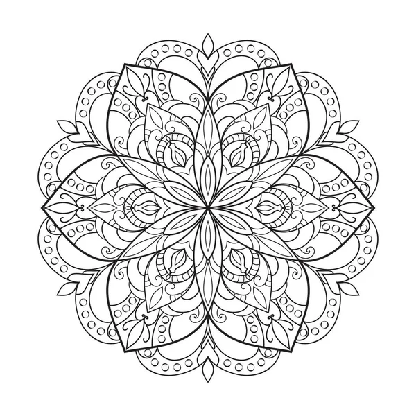 Mandala Zentangle Inspirerad Illustration Linje Konst — Stock vektor