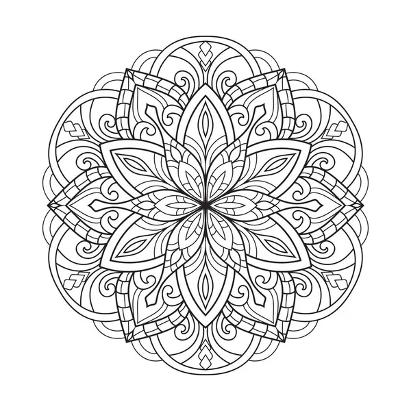 Mandala Beau Vecteur Fleurs Dessiné Main — Image vectorielle