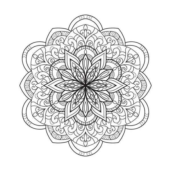 Mandala Zentangle Inspirierte Illustrationslinie Kunst — Stockvektor