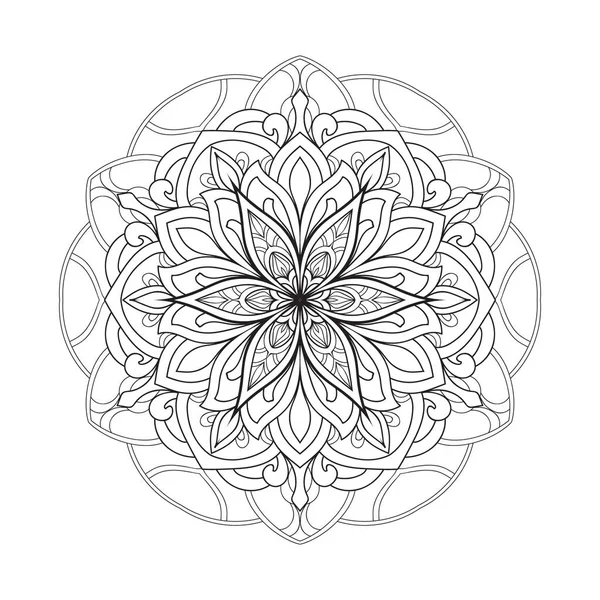 Mandala Vacker Handritad Blomma Vektor — Stock vektor