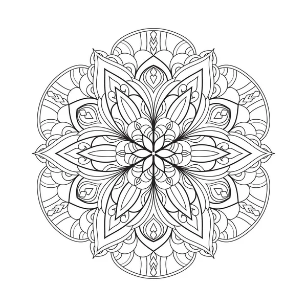 Mandala Beautiful Hand Drawn Flower Vector — Stock Vector