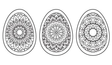 Paskalya yumurtası boyama sayfası çiçeği 