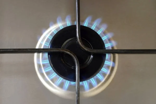 Top view of gas stove burner