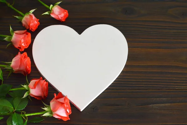 Karta Dzień Matki Sercem Różami — Zdjęcie stockowe