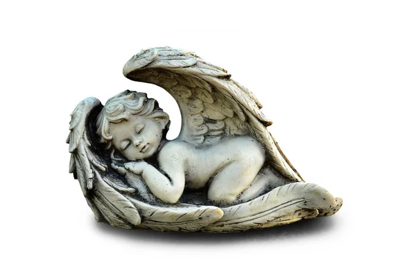 Beyaz arkaplanda izole edilmiş melek figürü