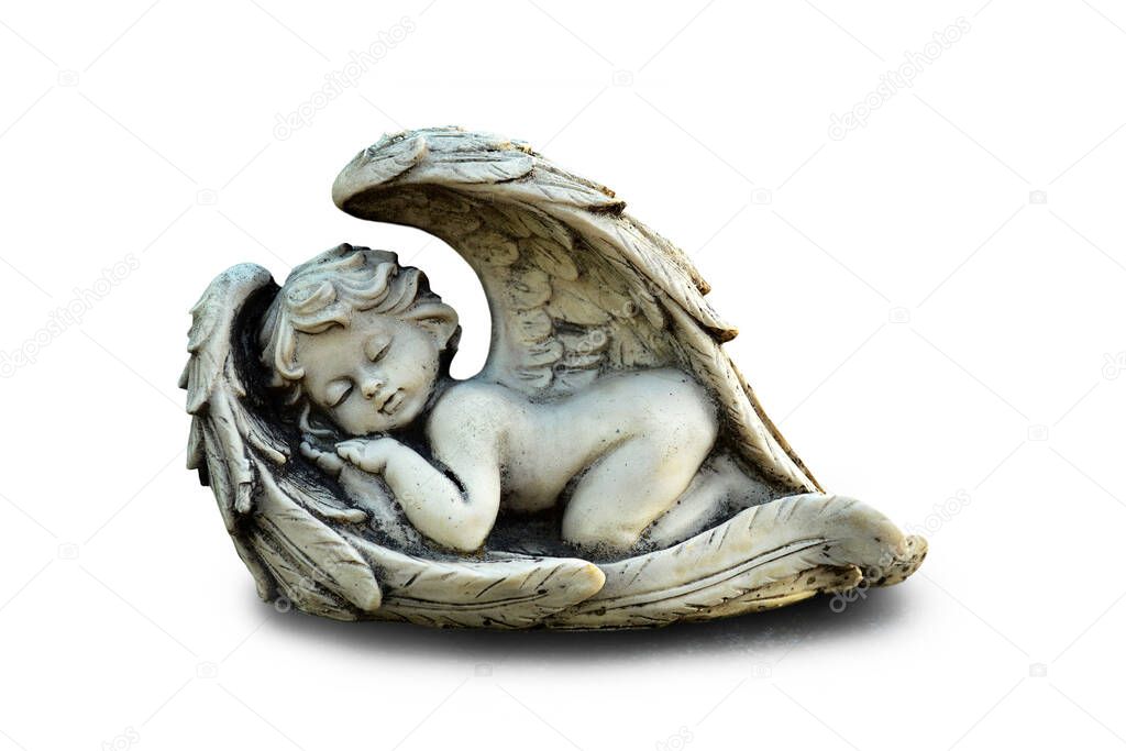 Angel figurine isolated on white background