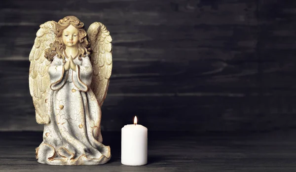 Візитка Ангелом Палаючою Свічкою — стокове фото