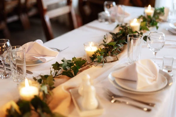 Salón Banquetes Para Bodas Decoración Salón Banquetes Decoración Atmosférica — Foto de Stock