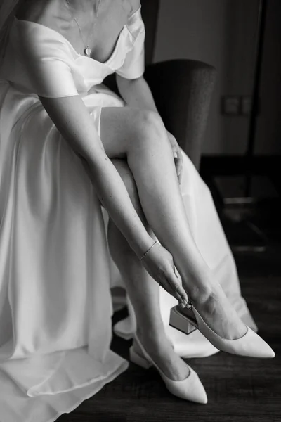 Γαμήλια Παπούτσια Της Νύφης Όμορφη Μόδα — Φωτογραφία Αρχείου