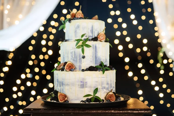 Свадебный Торт Свадьбе Молодоженов — стоковое фото