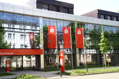 Paderborn, Kuzey Ren-Vestfalya, Almanya, yönetim binası, merkez tasarruf bankası, Sparkasse Paderborn-Detmold, 17 Mayıs. 2018