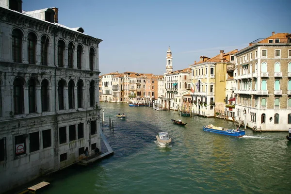 Venedig Venetien Italien September 2014 Boote Auf Dem Canale Grande — Stockfoto