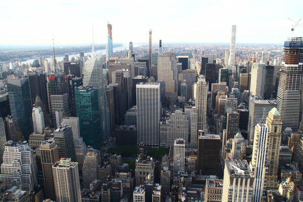 New york, new york, usa, view from the empire state building to the skyline of manhattan,
