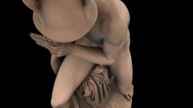 Merkür, Argos 'u öldürmek üzere - yakınlaştır - siyah arkaplandaki 3d animasyon modeli