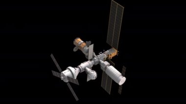 Geçit - Güç ve İtiş Elementi - Siyah arka planda 3d animasyon modeli