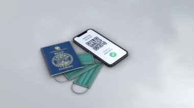 Sağlık Pasaportu - BELIZE - döndürme yakınlaştırması - beyaz arka planda 3d animasyon modeli