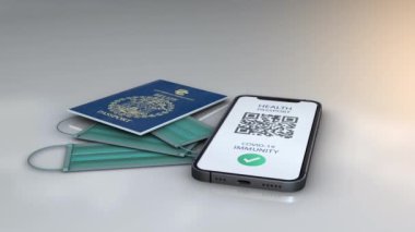 Sağlık Pasaportu - BELIZE - rotasyon - beyaz arka planda 3d animasyon modeli