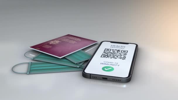 Health Passport Belgium Rotation Animation Model White Background — Stock Video