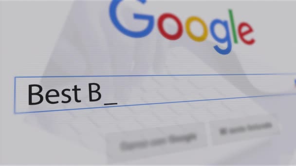 Eua Pesquisas Populares 2021 Google Search Engine Search Best Buy — Vídeo de Stock