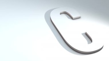 Alfabedeki bir harfin 3d animasyonu - Beyaz arkaplanda C-3d animasyon modeli