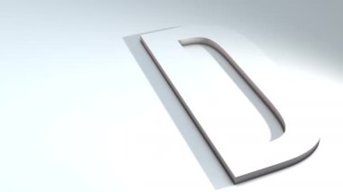 Alfabedeki bir harfin 3d animasyonu - Beyaz arkaplanda 3d animasyon modeli