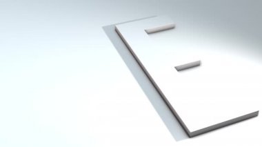 Alfabedeki bir harfin 3d animasyonu - Beyaz arkaplanda F-3d animasyon modeli