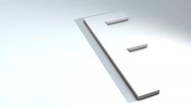 Alfabedeki bir harfin 3d animasyonu - Beyaz arkaplanda F-3d animasyon modeli