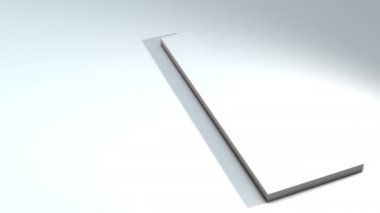 Alfabedeki bir harfin 3d animasyonu - L - 3d animasyon modeli beyaz arkaplanda