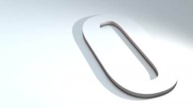 Alfabedeki bir harfin 3d animasyonu - Beyaz arkaplanda 0-3d animasyon modeli