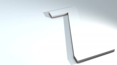 Alfabedeki bir harfin 3d animasyonu - Beyaz arkaplanda Z - 3d animasyon modeli