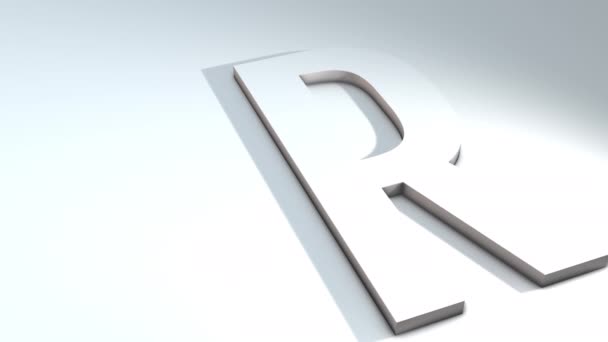 アルファベットの文字の3Dアニメーション 白い背景に3Dアニメーションモデル — ストック動画