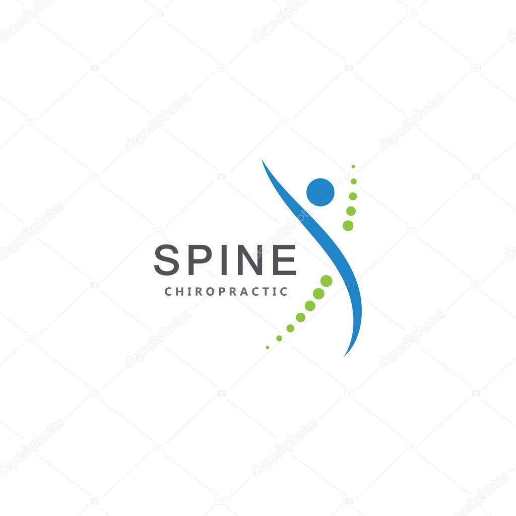 Chiropractic spine dot logo icon vector template