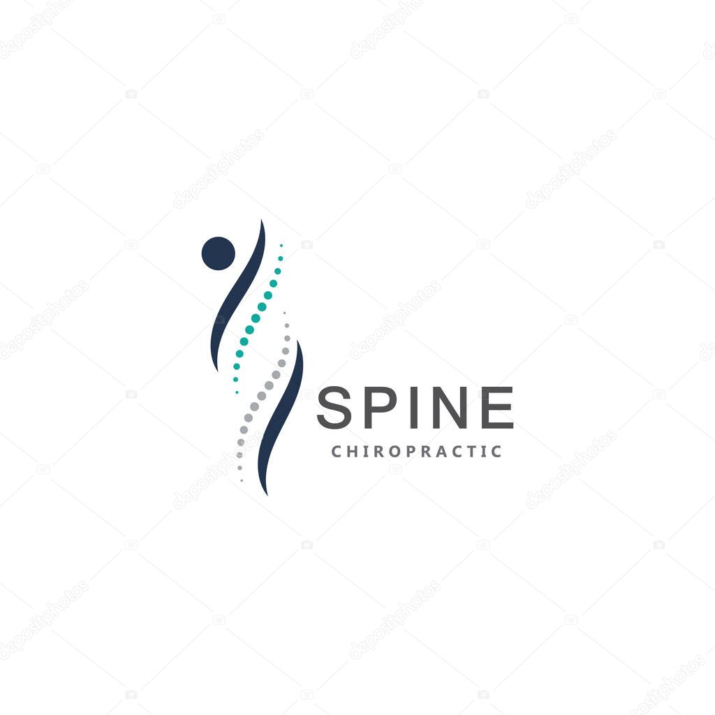 Chiropractic spine dot logo icon vector template